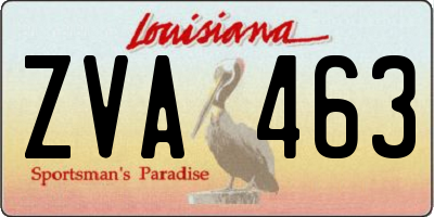 LA license plate ZVA463