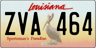 LA license plate ZVA464