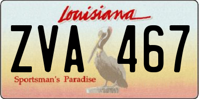 LA license plate ZVA467