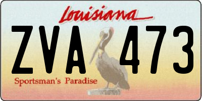 LA license plate ZVA473