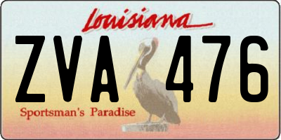 LA license plate ZVA476