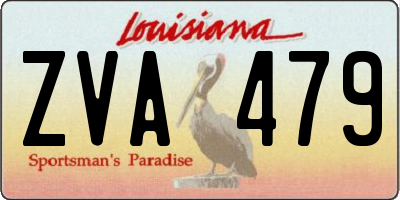 LA license plate ZVA479