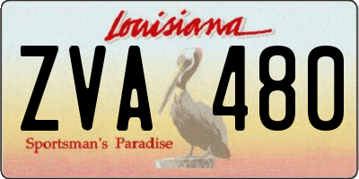 LA license plate ZVA480