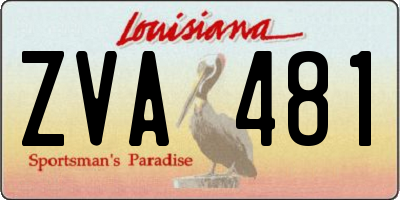 LA license plate ZVA481