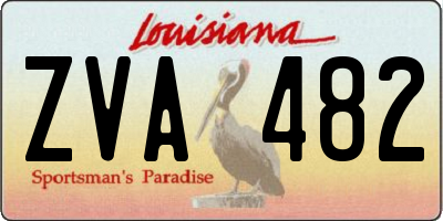 LA license plate ZVA482