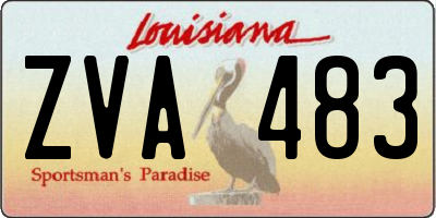 LA license plate ZVA483