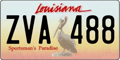 LA license plate ZVA488