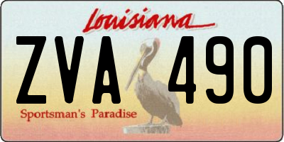 LA license plate ZVA490