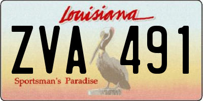 LA license plate ZVA491