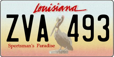 LA license plate ZVA493