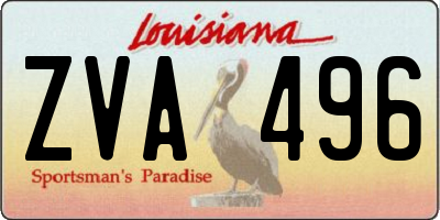 LA license plate ZVA496