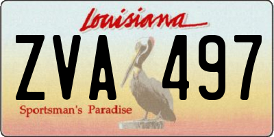 LA license plate ZVA497