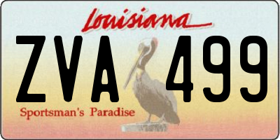 LA license plate ZVA499