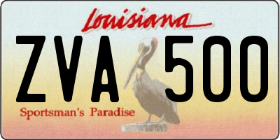 LA license plate ZVA500