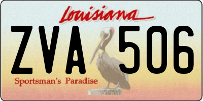 LA license plate ZVA506