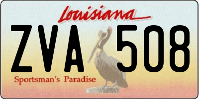 LA license plate ZVA508