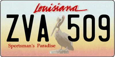 LA license plate ZVA509