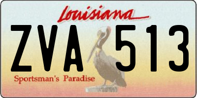 LA license plate ZVA513