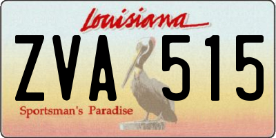 LA license plate ZVA515