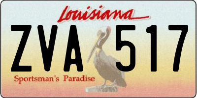 LA license plate ZVA517