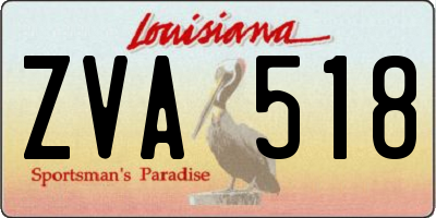 LA license plate ZVA518