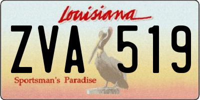 LA license plate ZVA519