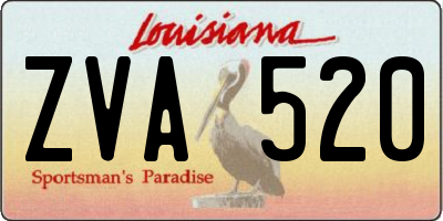 LA license plate ZVA520