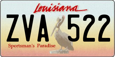 LA license plate ZVA522