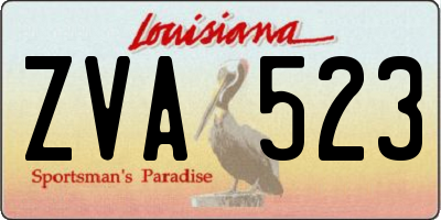 LA license plate ZVA523