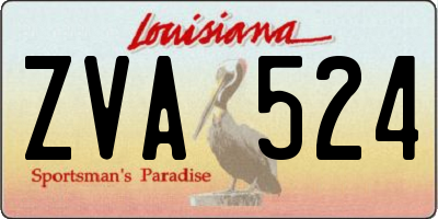 LA license plate ZVA524