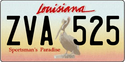 LA license plate ZVA525