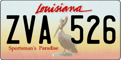 LA license plate ZVA526