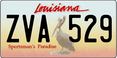 LA license plate ZVA529