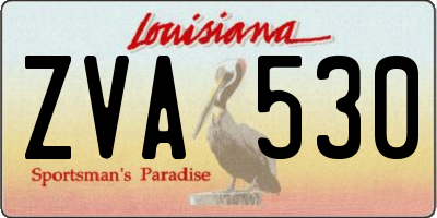 LA license plate ZVA530