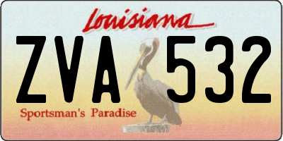 LA license plate ZVA532