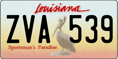 LA license plate ZVA539