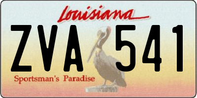 LA license plate ZVA541