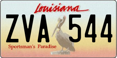 LA license plate ZVA544