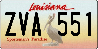 LA license plate ZVA551