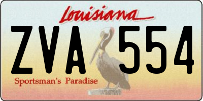 LA license plate ZVA554