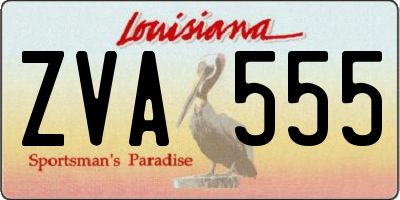 LA license plate ZVA555