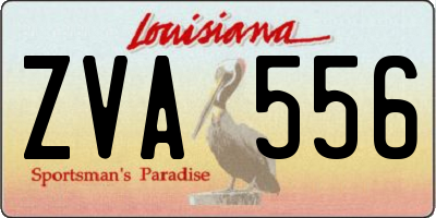 LA license plate ZVA556