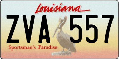 LA license plate ZVA557