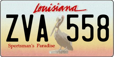 LA license plate ZVA558