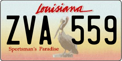 LA license plate ZVA559