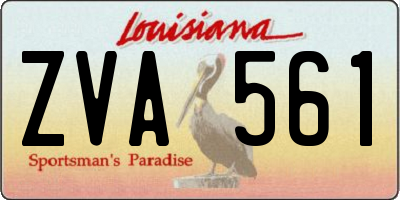 LA license plate ZVA561