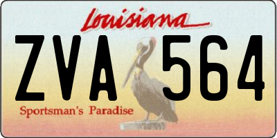 LA license plate ZVA564