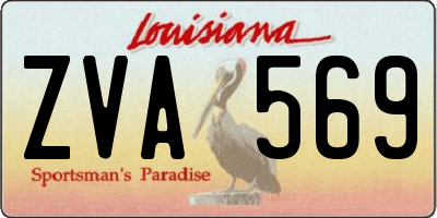 LA license plate ZVA569
