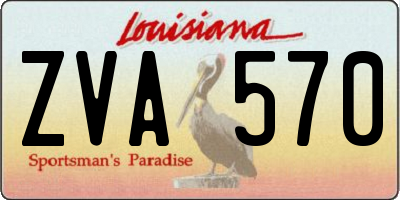 LA license plate ZVA570