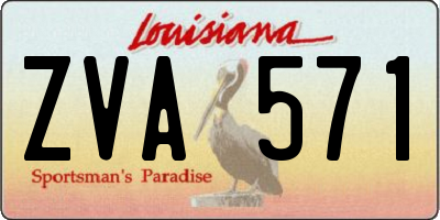 LA license plate ZVA571